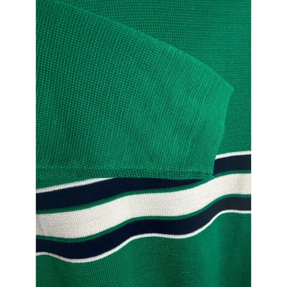 Vintage Christopher Rand Green with White Blue Chest Stripe Pullover Sweater M - Picture 5 of 12